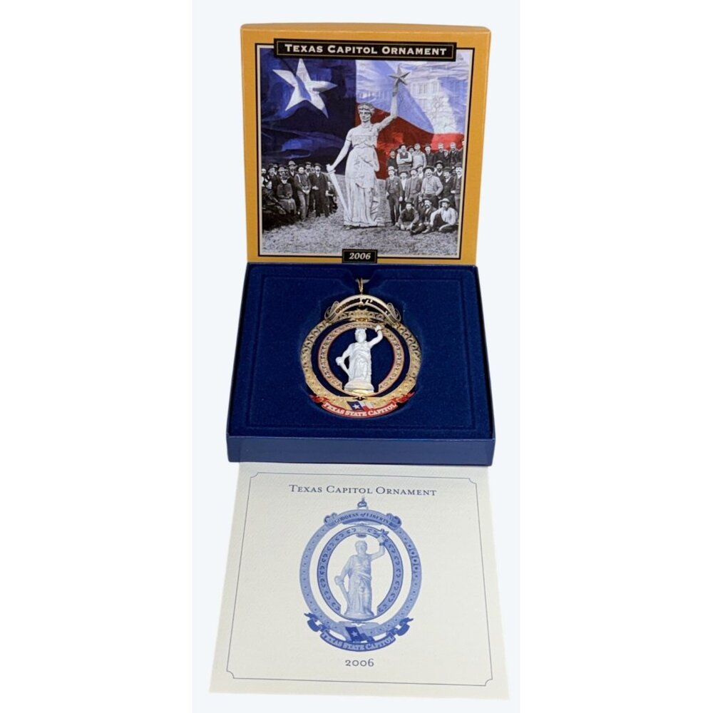 2006 Texas Capitol Goddess of Liberty Christmas Ornament with Box